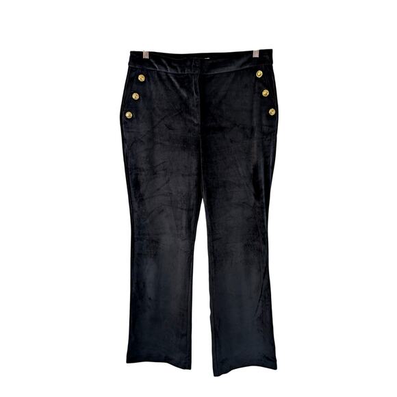 NWOT! MAISON D' AMELIE! LUXE BLACK VELOUR DOUBLE GOLD BUTTON ROWS SLACKS! SZ 14 - Picture 2 of 10